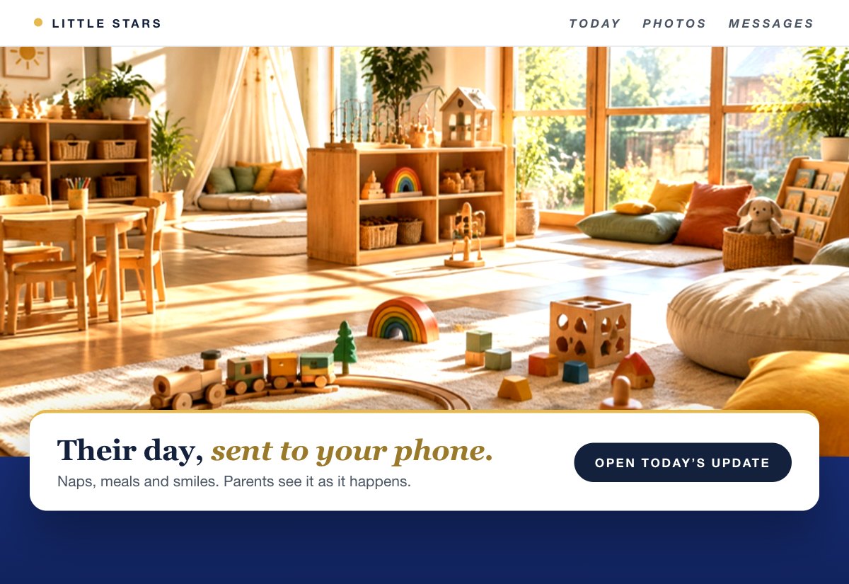 A parent update app, an example for daycare owners.